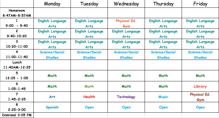 Freda Schedule